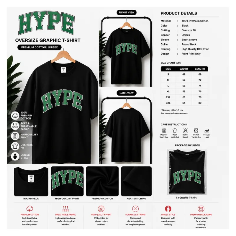 HYPE Oversize Graphic T-Shirt