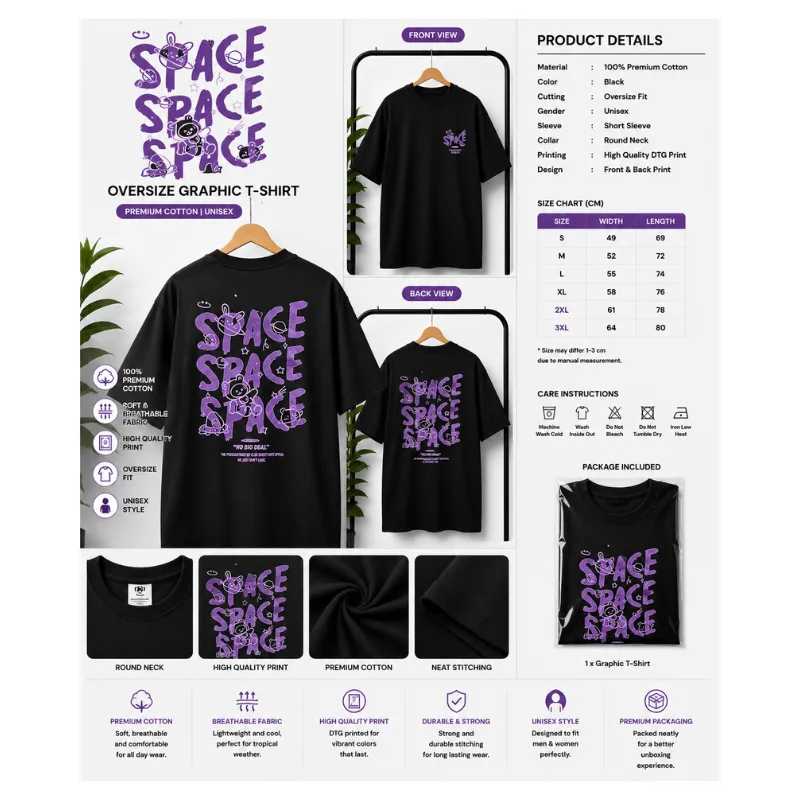 SPACE Oversize Graphic T-Shirt