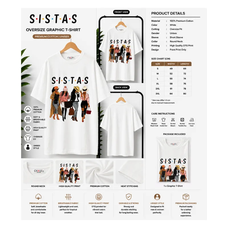 SISTAS Oversize Graphic T-Shirt