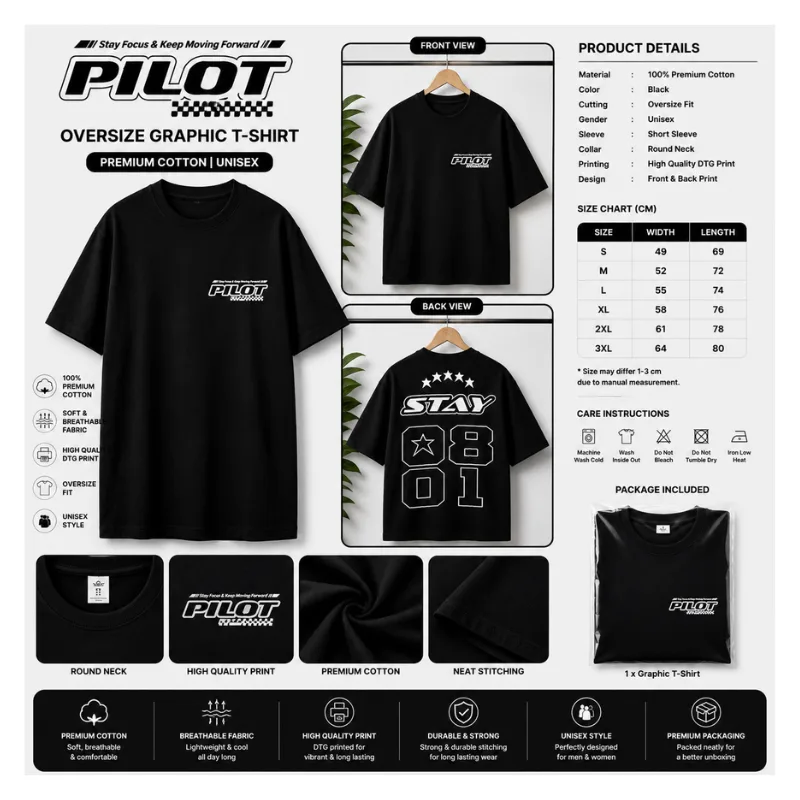 PILOT OVERSIZE GRAPHIC T-SHIRT