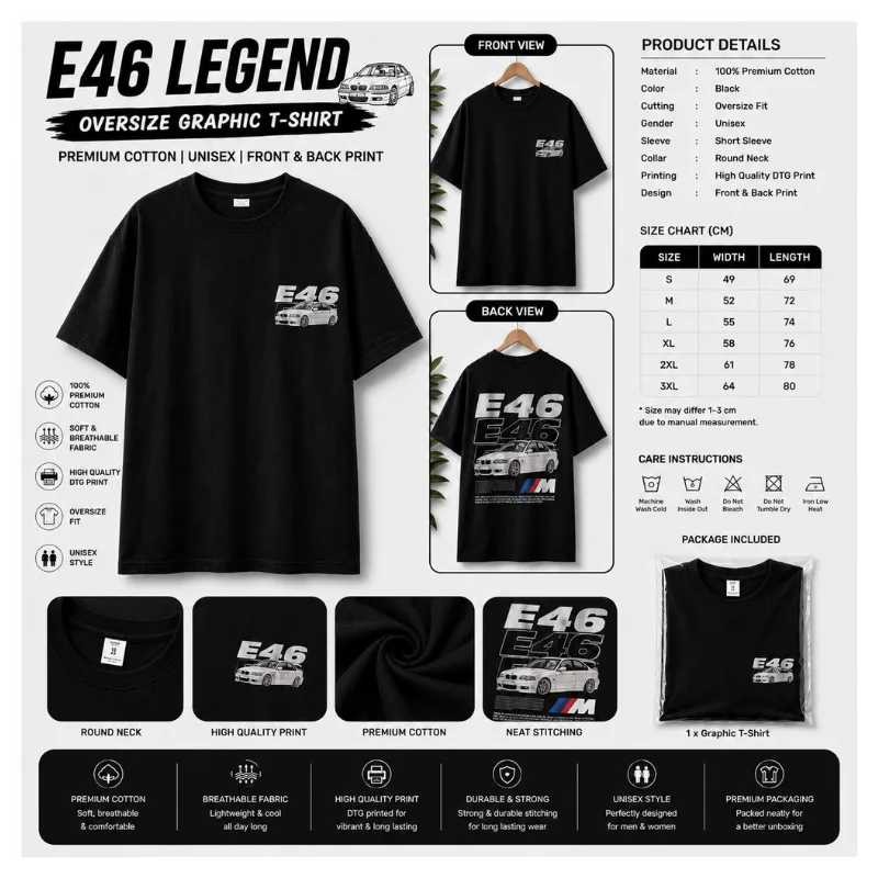 BMW E46 Oversize Graphic T-Shirt