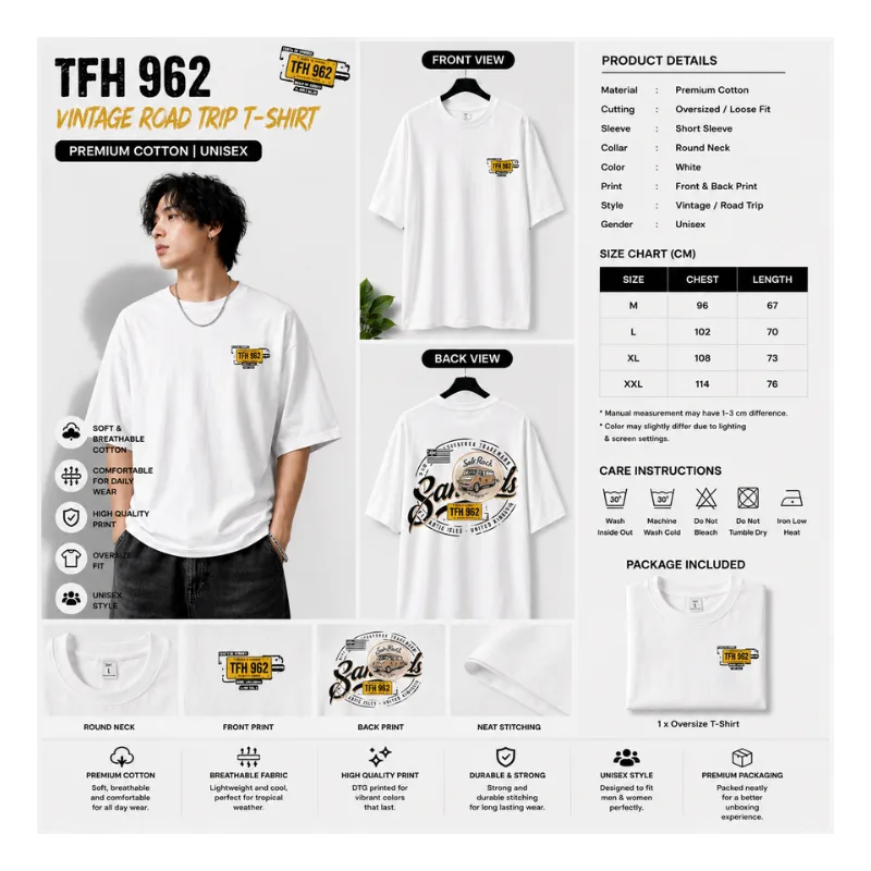 TFH 962 Vintage Road Trip Oversize T-Shirt
