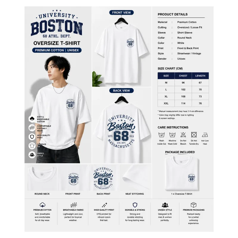 Boston 68 University Oversize T-Shirt