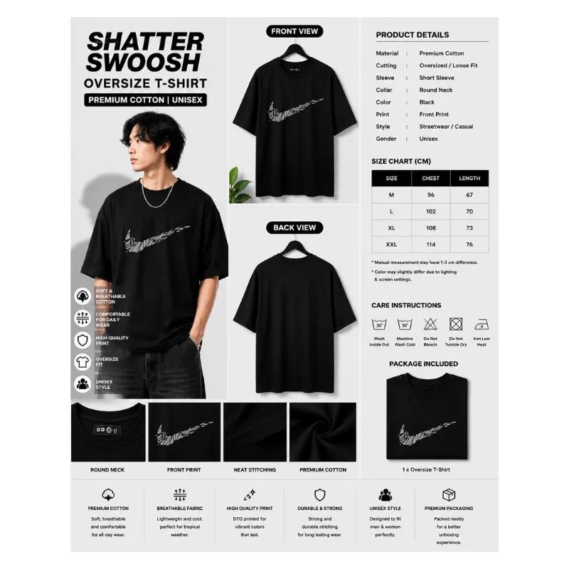 Shatter Swoosh Oversize T-Shirt