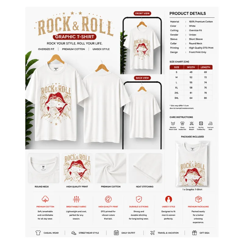 Rock & Roll Graphic T-Shirt