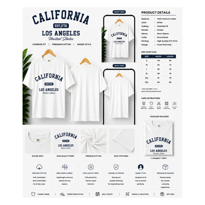 California Los Angeles Graphic T-Shirt