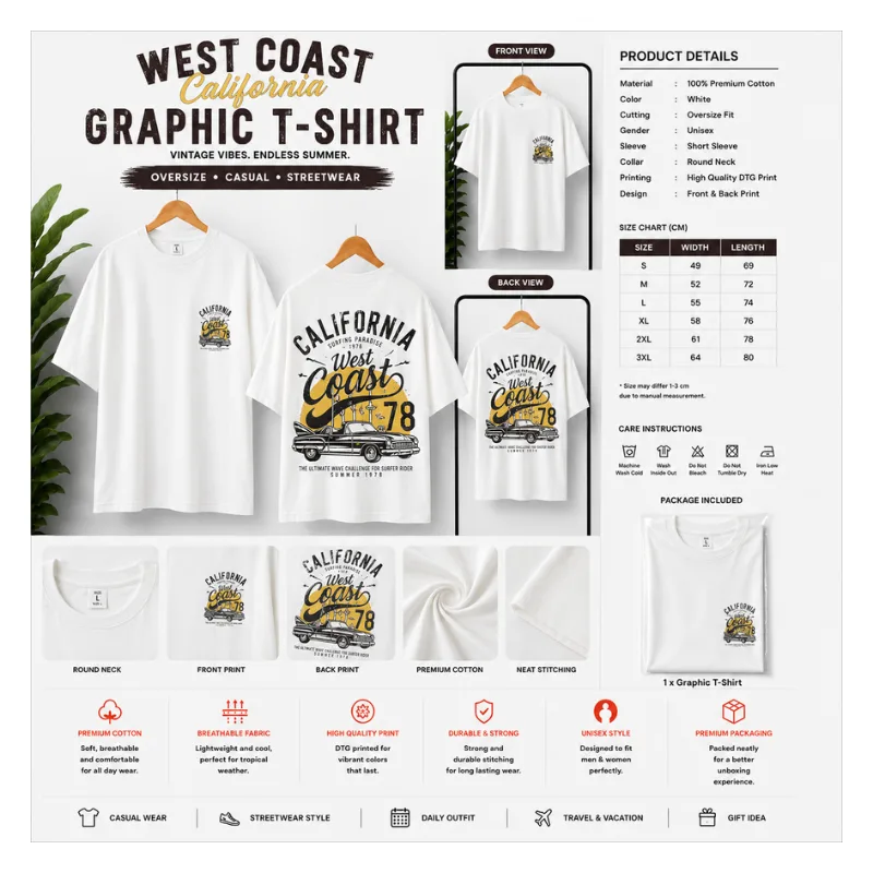 California West Coast 78 Graphic T-Shirt
