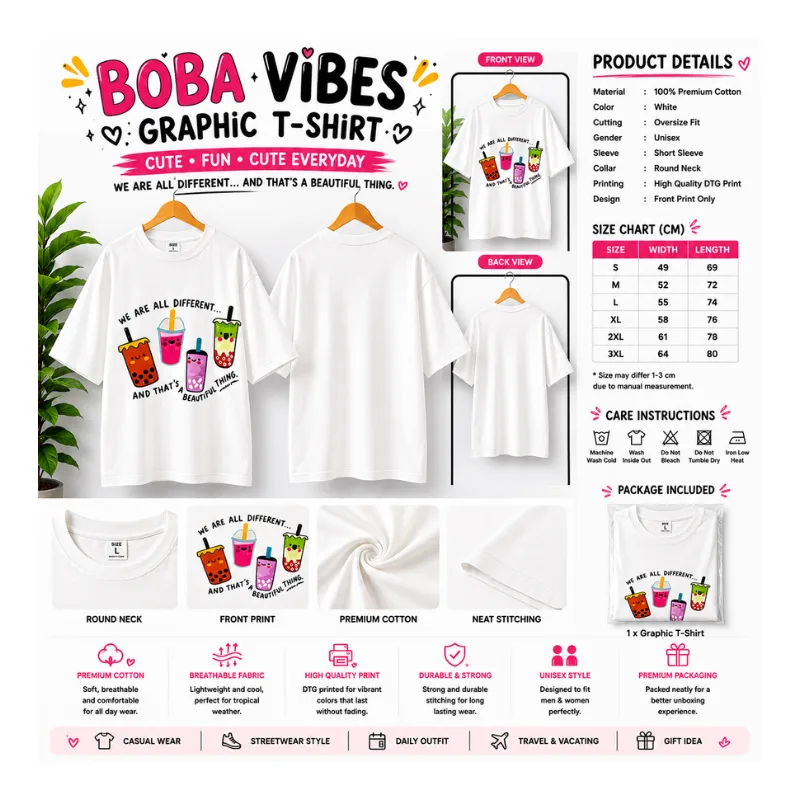Boba Vibes Graphic T-Shirt