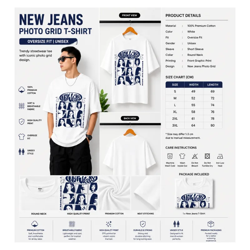 NewJeans Photo Grid Oversize T-Shirt