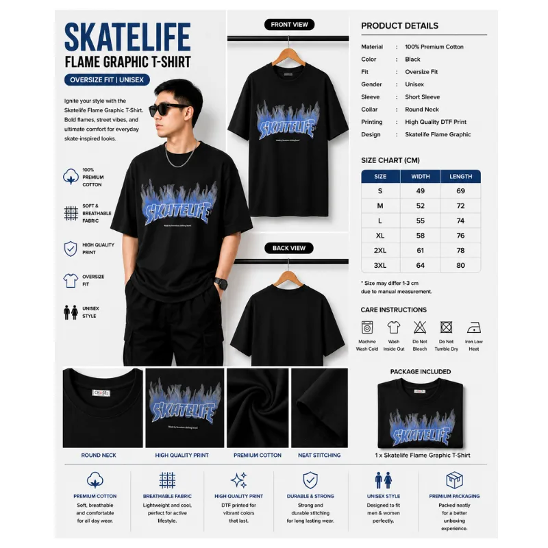 Skatelife Flame Graphic T-Shirt