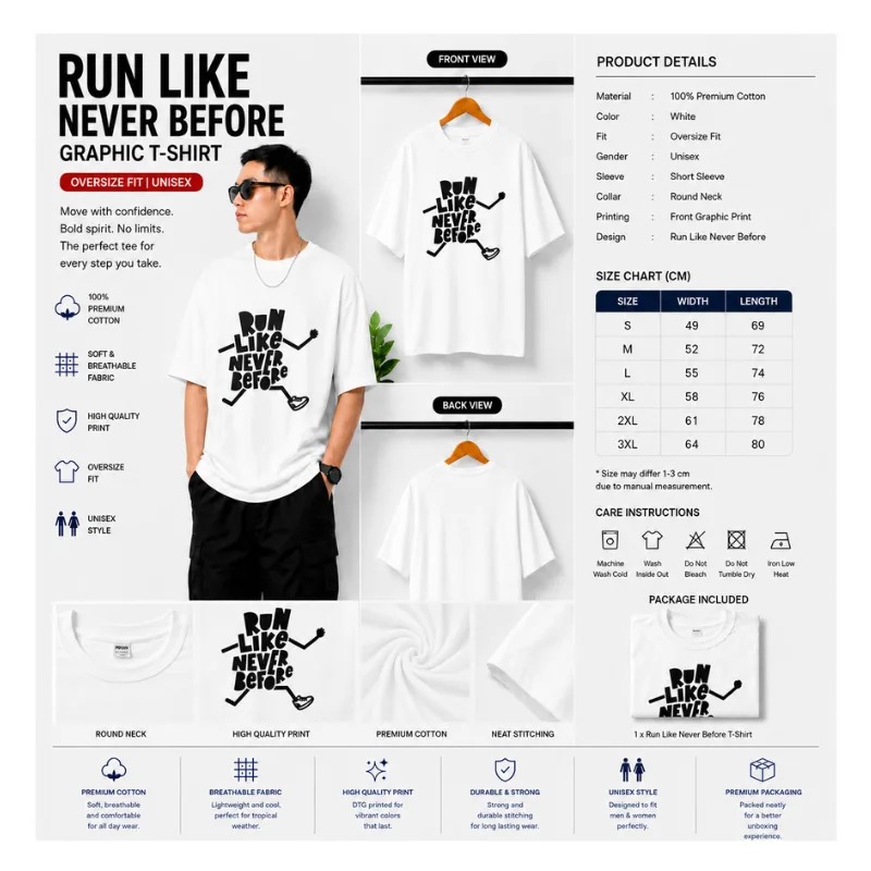 RUN LIKE NEVER BEFORE Graphic T-Shirt