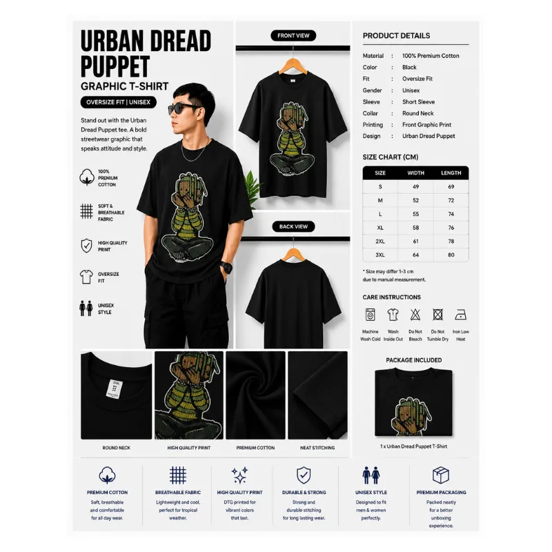 Urban Dread Puppet Graphic T-Shirt