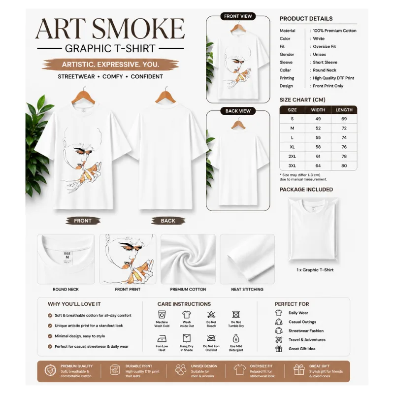 Art Smoke Graphic T-Shirt