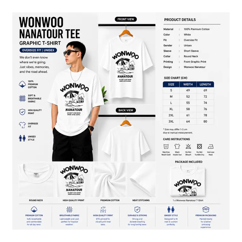 Wonwoo Nanatour Tee – Oversize Unisex Graphic T-Shirt