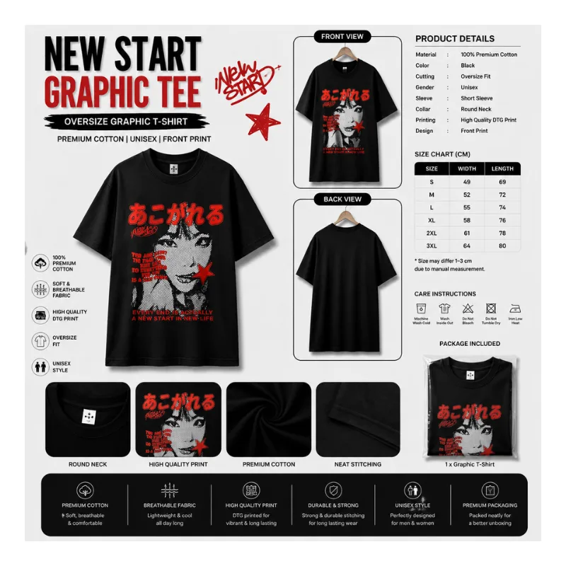 NEW START Graphic Tee Oversize T-Shirt