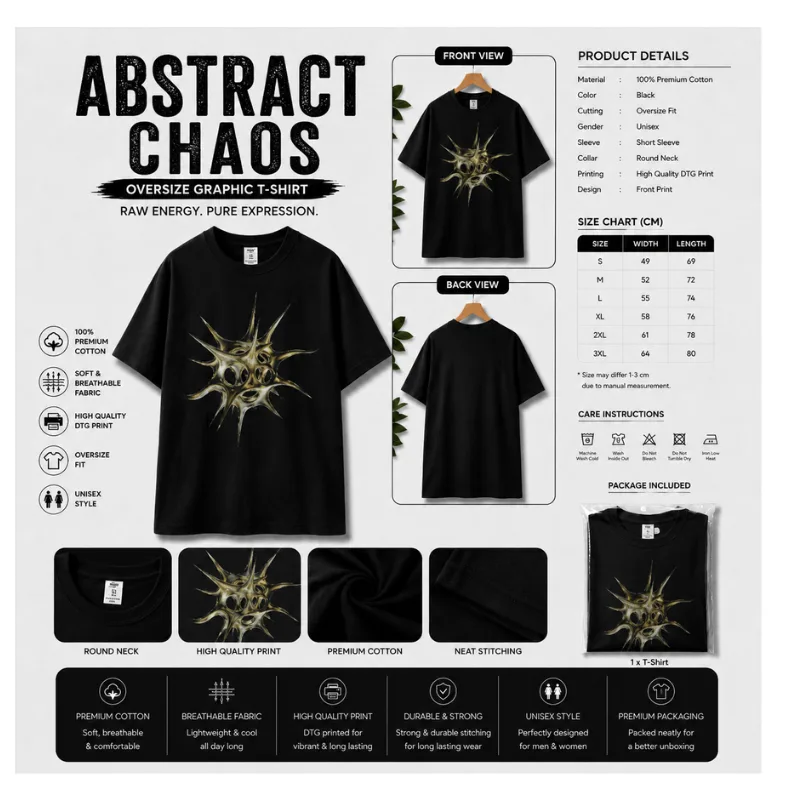 ABSTRACT CHAOS Oversize Graphic T-Shirt