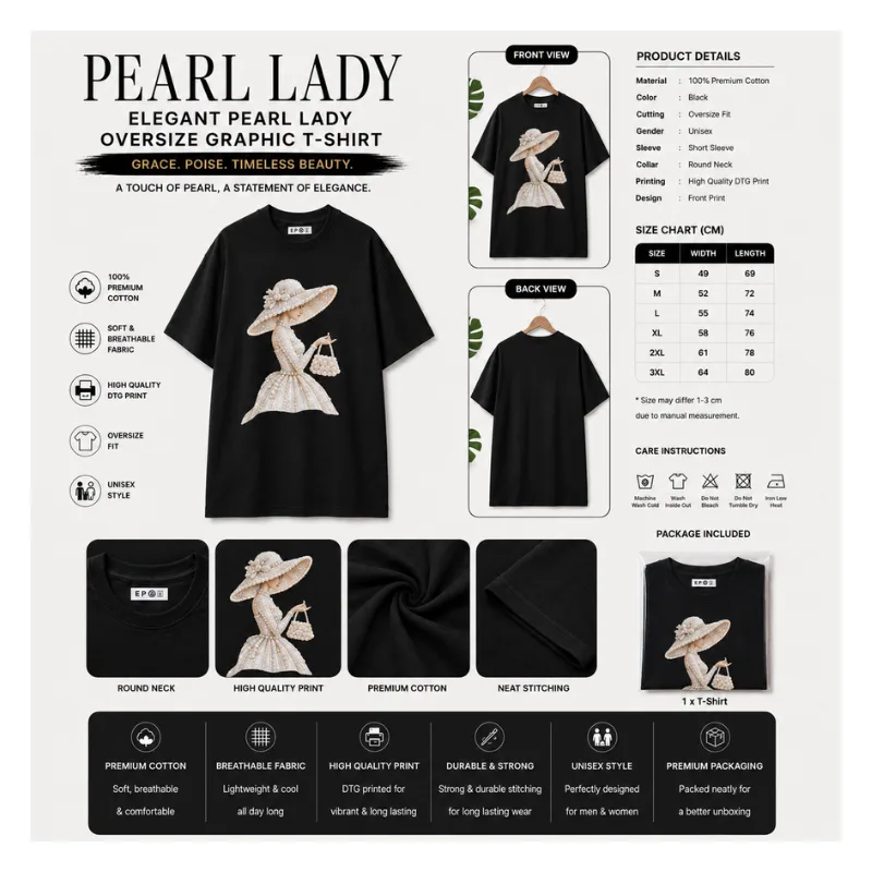 PEARL LADY OVERSIZED GRAPHIC T-SHIRT