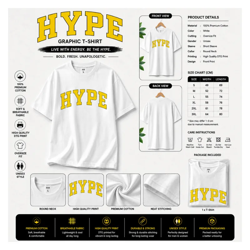 HYPE Graphic T-Shirt Oversize