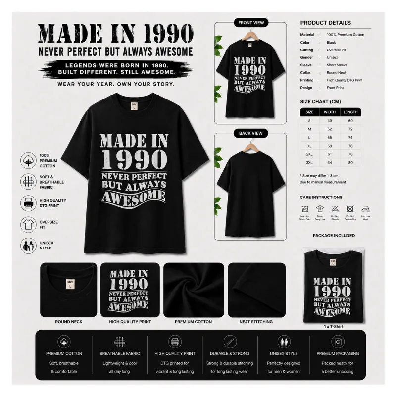 MADE IN 1990 Oversize T-shirt