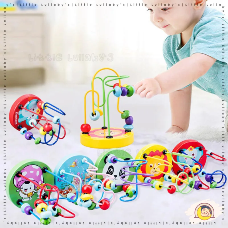 Wooden Toys Bead Baby Building Blocks Safe for Kids Early Learning Montessori Educational Toys thumbnail 2