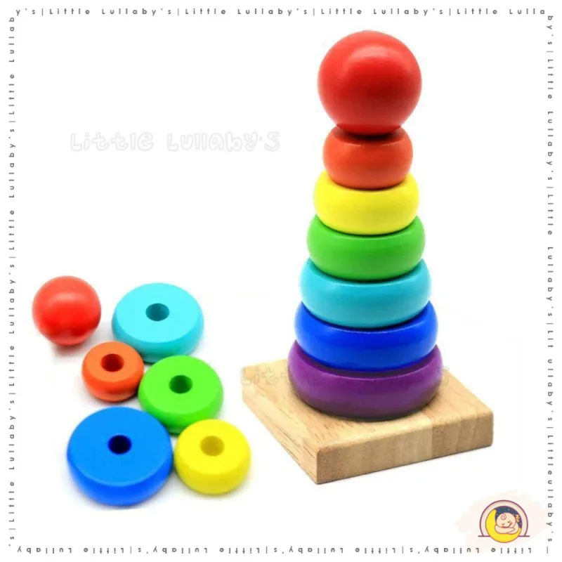 Wooden Toy Tower Baby Building Blocks Safe for Kids Early Learning Montessori Educational Toy thumbnail 2