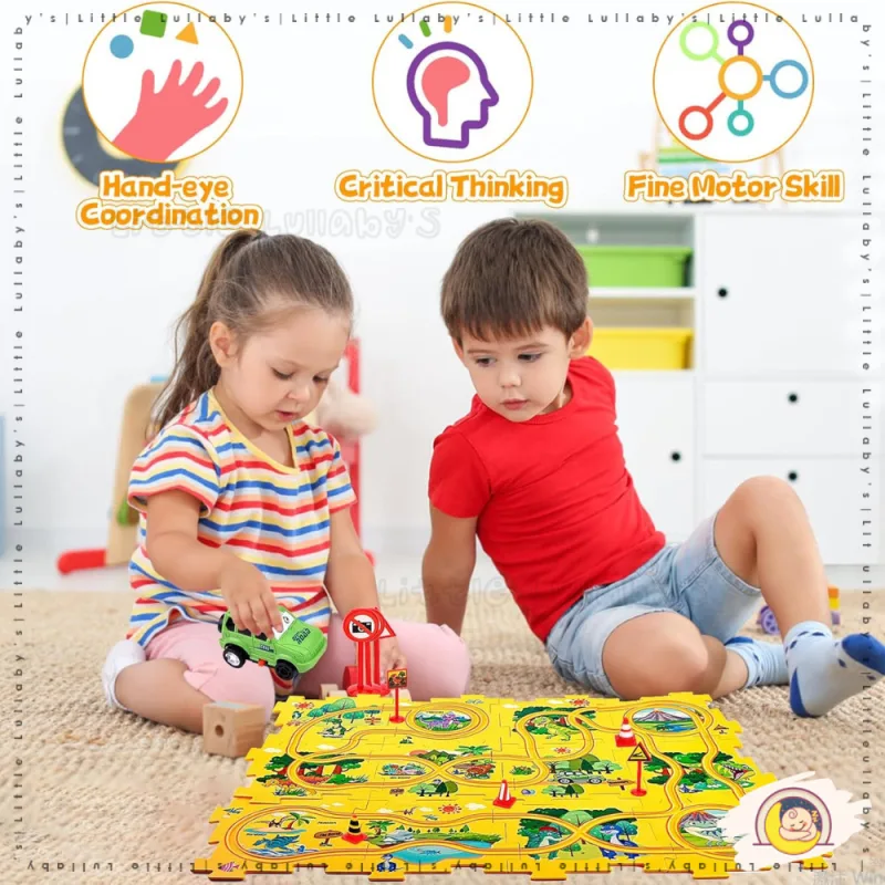 Puzzle Track Car Mainan Kereta Trek mainan budak lelaki DIY Educational toys Kid thumbnail 5