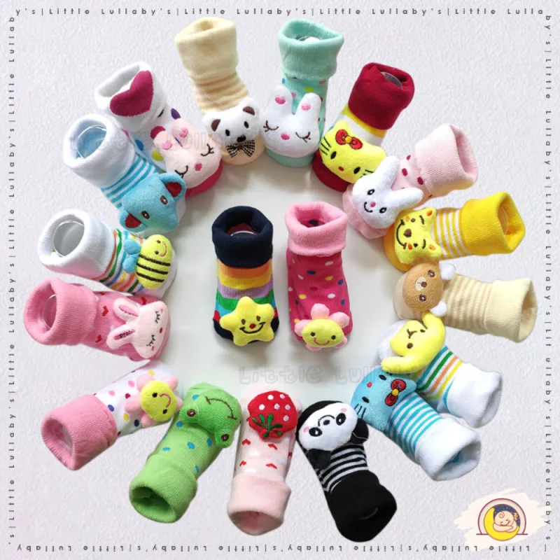 3D Cartoon Baby Socks Stokin Comel dengan Patung Soft Cotton Anti-Slip Floor Socks