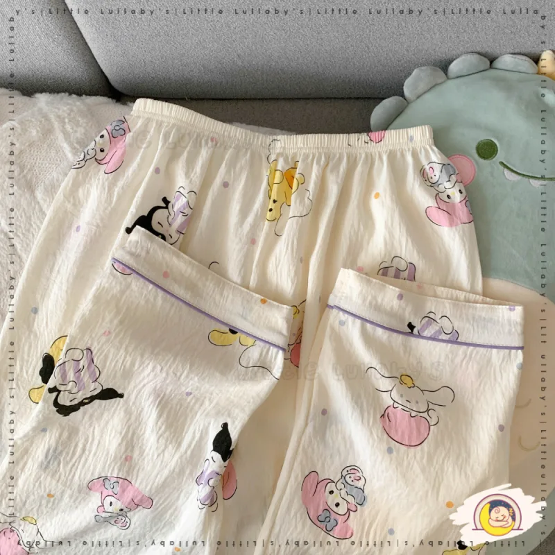 3PCS Cotton Pajamas Set Baju Tidur Women Girls Baju Tidur Kapas Seluar Pakaian Tidur thumbnail 5