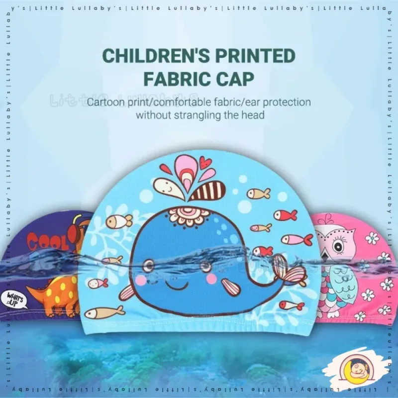 Kids Swim Cap Topi Renang Kanak Cute Play Cartoon Swim Waterproof Mandi Bathing Pool thumbnail 4