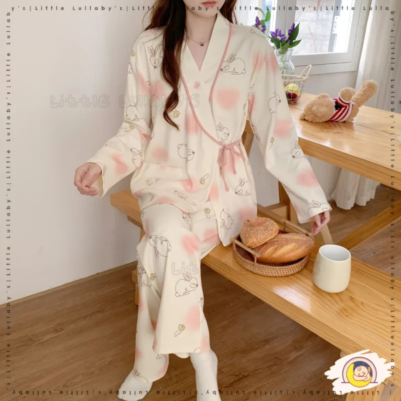 Kimono Maternity Pajamas Pakaian Berpantang Women Soft Mengandung Menyusu Hamil Pregnant thumbnail 2