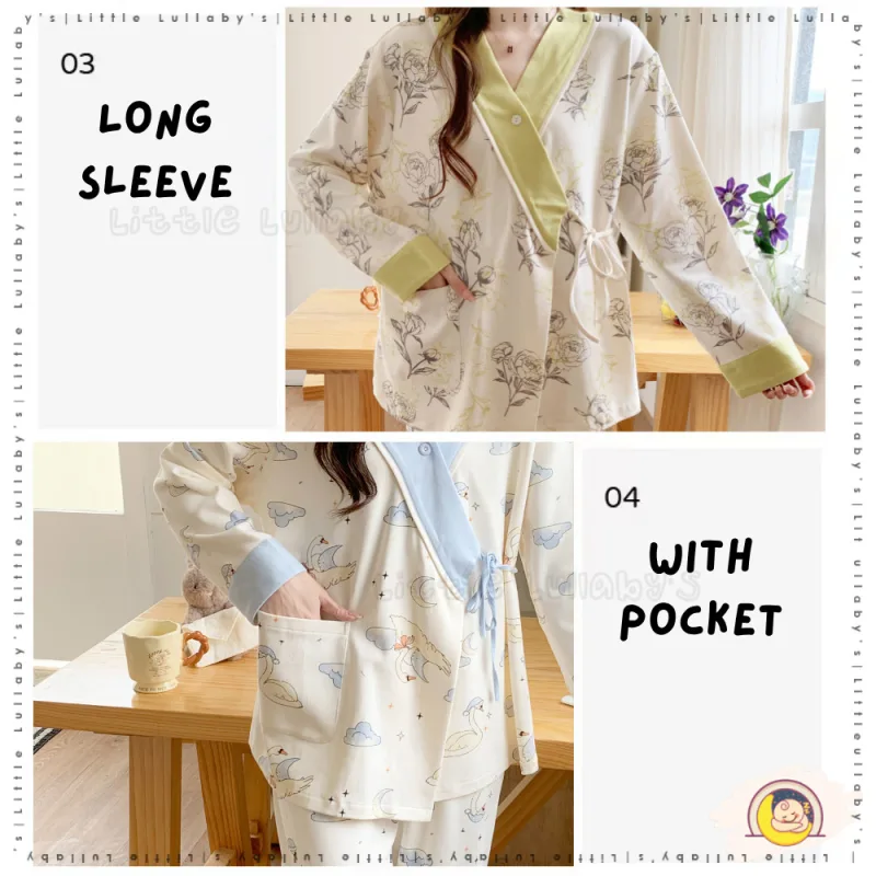 Kimono Maternity Pajamas Pakaian Berpantang Women Soft Mengandung Menyusu Hamil Pregnant thumbnail 5