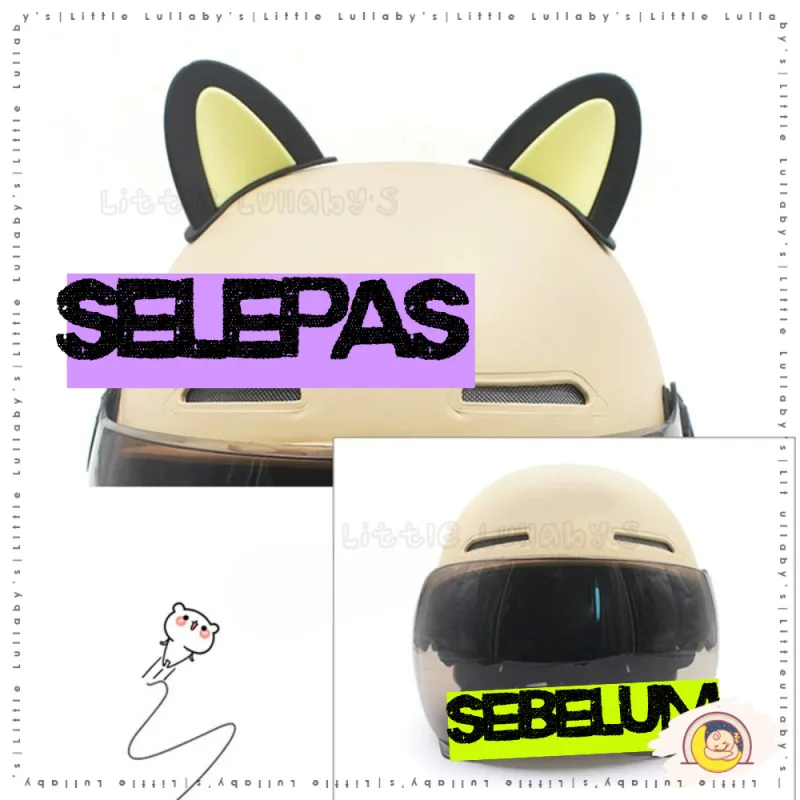 Cute Cat Ears Helmet Accessories Telinga Kucing Helmet Aksesori Motor Dekorasi Topi Keledar thumbnail 5
