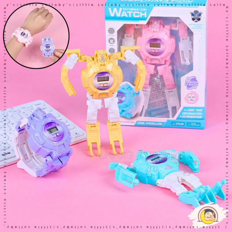 Kids Robot Watch Jam Tangan Budak Transformer Robot Digital Watch Toy Boy Girl