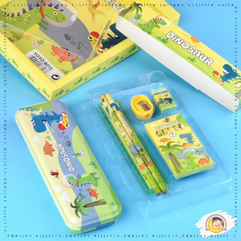 6 in 1 Kids Stationery Set Alat Tulis Cute Pencil Ruler Eraser Students School Gift
