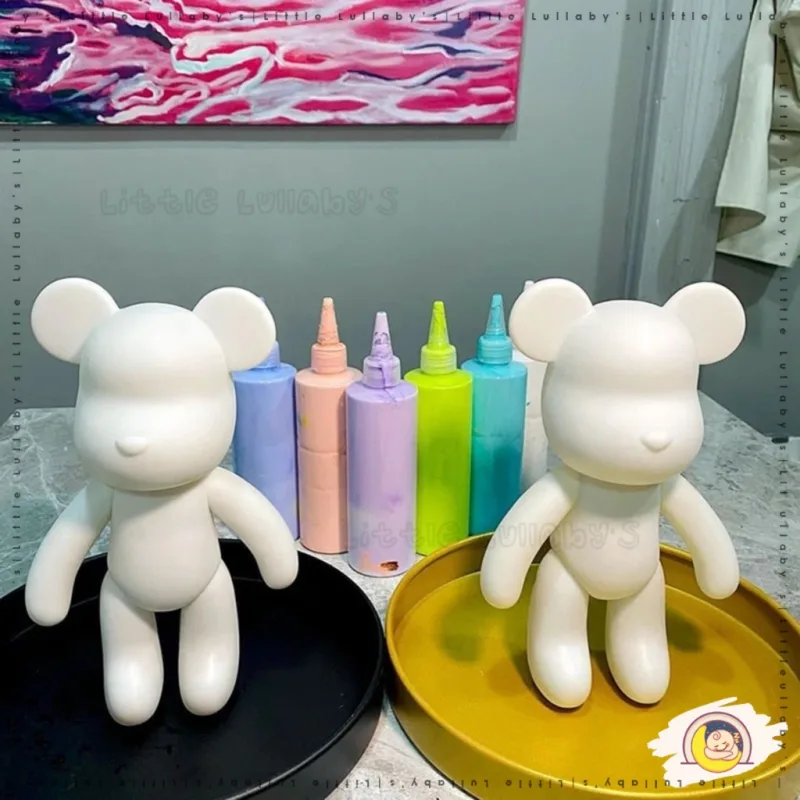 DIY Bear Paint Fluid Art Handmade Educational Toys Games Liquid Paint Graffiti Ornaments DIY Cat Beruang Seni thumbnail 5