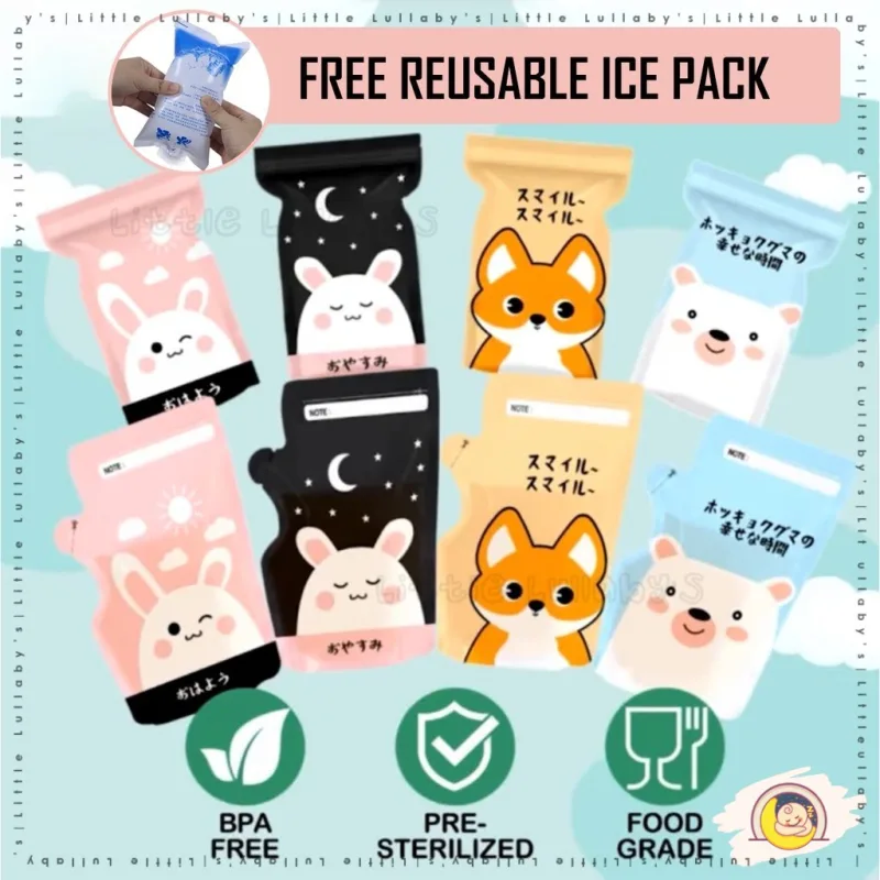 Double Lock Breast Milk Storage Bag BPA Free Disposable 5oz 8oz Beg Susu