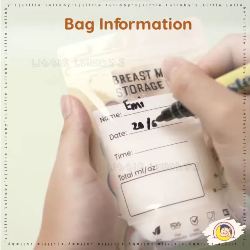 Double Lock Breast Milk Storage Bag BPA Free Disposable 5oz 8oz Beg Susu thumbnail 5