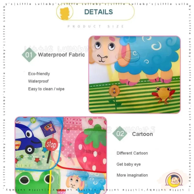 Kids Art Apron Cartoon Painting Apron Craft Activities Drawing Bib Feeding Apron Seni Kanak thumbnail 3