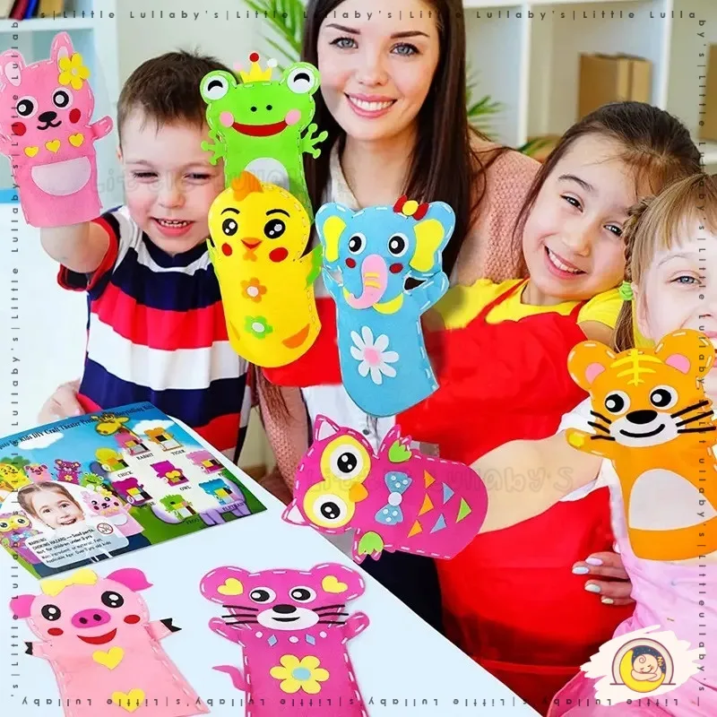 Children's DIY Handicraft Animal Hand Puppets Creativity DIY Hand Puppet Diy Boneka Haiwan Mainan Budak