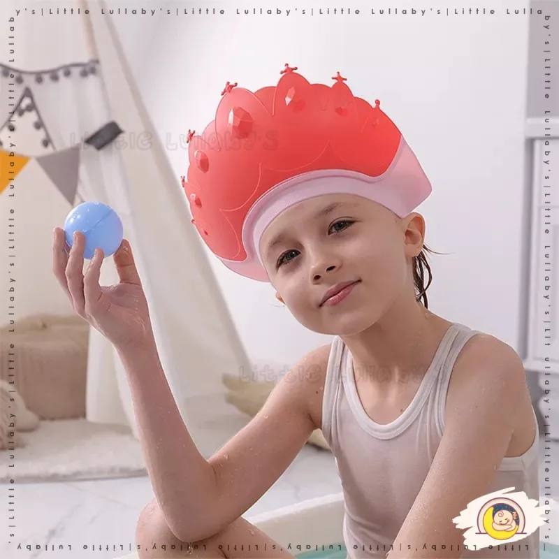Shower Cap Topi Mandi Hat Wash Hair Shield Adjustable Shower Crown thumbnail 2
