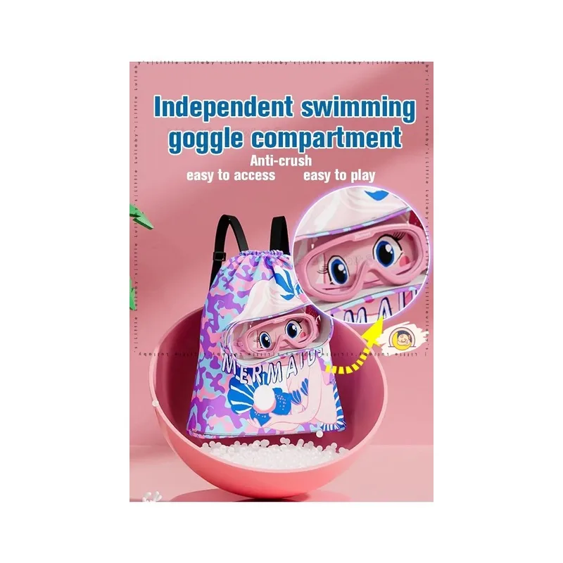 Kids Cute Cartoon Swim Bag Beach Bag Pool Swim Drawstring Backpack Waterproof Beg Kalis Air Budak thumbnail 4