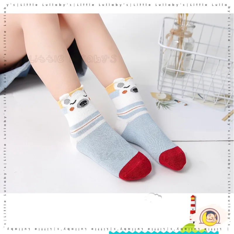 [5 Pairs] Kids Socks OOTD Baby Boy Stockin Budak Baby Casual Cute Cotton Sarung Kaki thumbnail 4