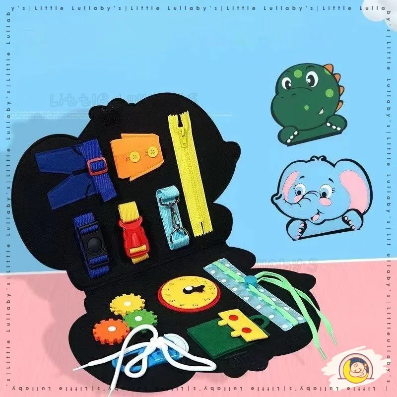 Busy Board Montessori Papan Belajar Early Education Sensory Motor Skill Toys Children Felt Budak