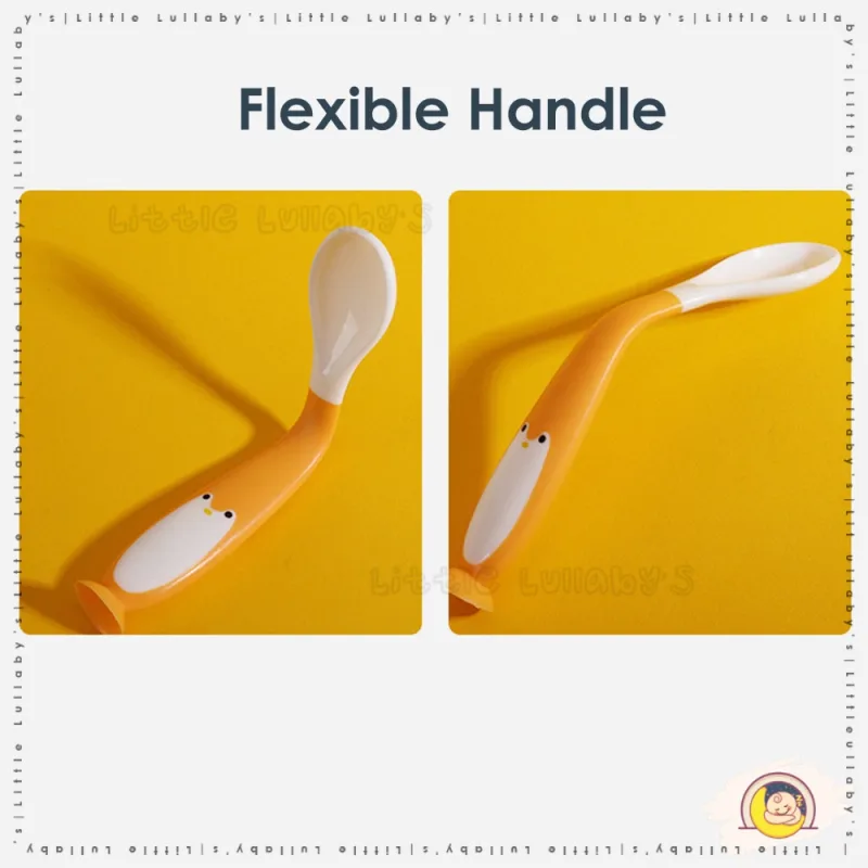 Bend Spoon Training Spoon Fork Set Safety Infant Feeding Toddler Twist Garpu Sudu Latihan thumbnail 5