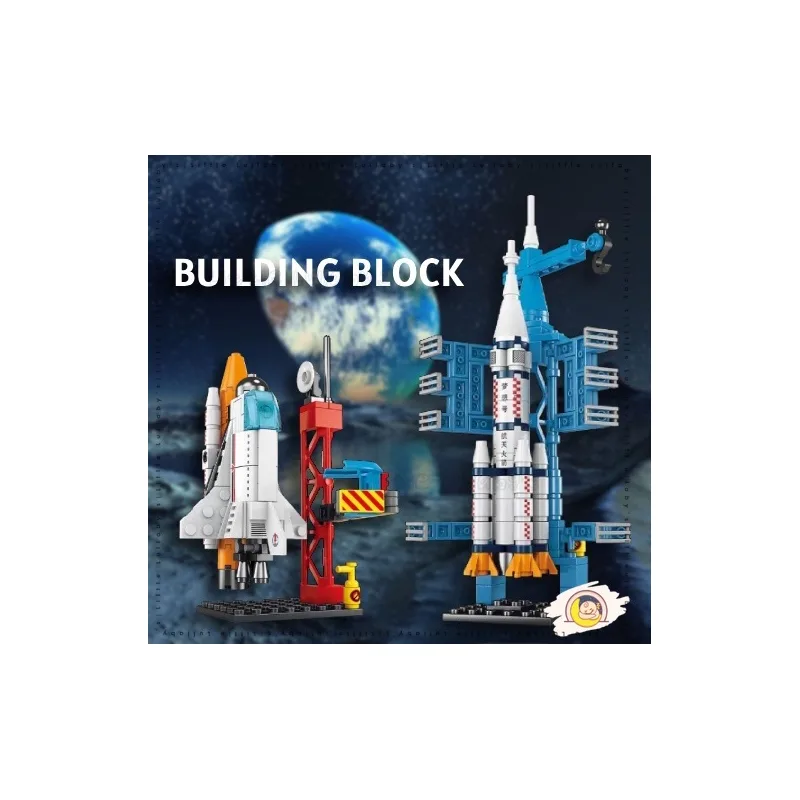 Building Blocks mainan budak perempuan Toys Rocket Spaceship Educational Toy Roket thumbnail 2