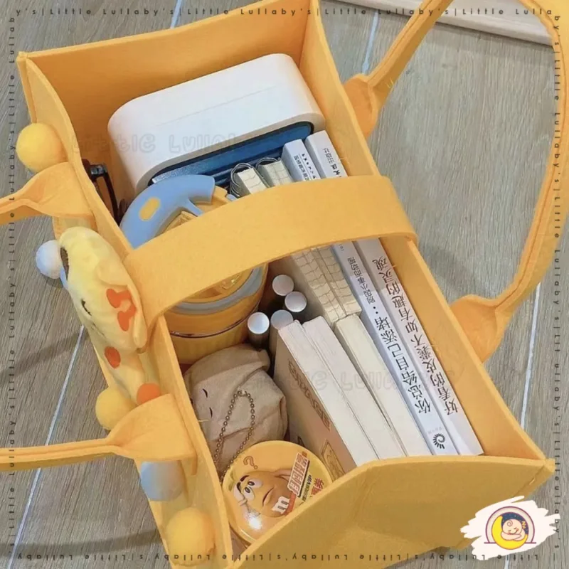 Cartoon Felt Bag Pattern Mummy Gift Portable Storage Pamper Diaper Travel Beg Kain Felt Corak Kartun thumbnail 3