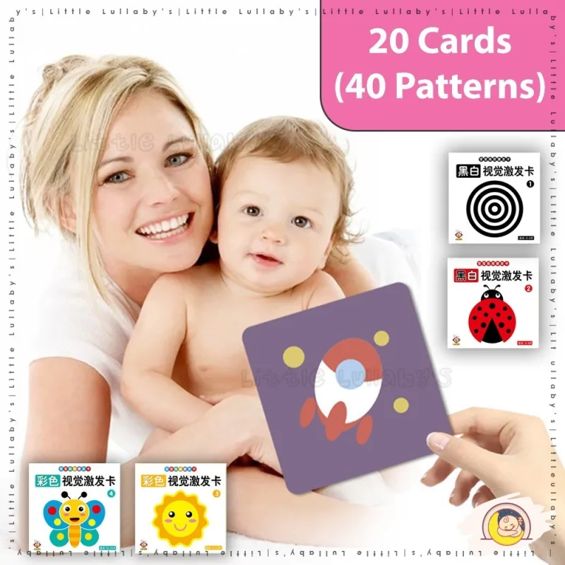 Baby Visual Stimulus Cards Early Learning High Contrast Black White 0 36 months Kad Rangsangan Visual