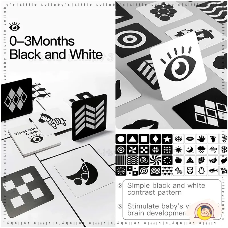 Baby Visual Stimulus Cards Early Learning High Contrast Black White 0 36 months Kad Rangsangan Visual thumbnail 5