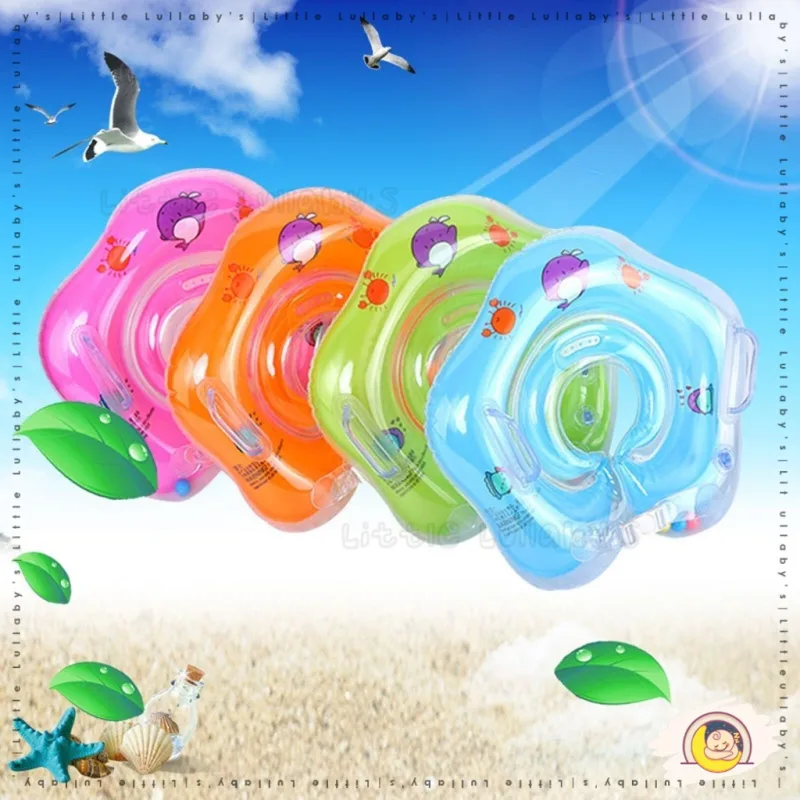 Baby Neck Float Pelampung Leher PVC Inflatable Swimming Neck Ring Newborn Adjustable thumbnail 2