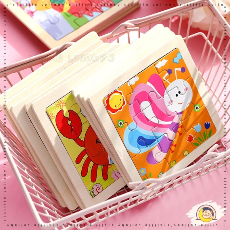 9pcs Kids Jigsaw Wooden Puzzle Early Learning Education Animal Vehicle Transport Insect Sea Animal Mainan Puzzle thumbnail 3